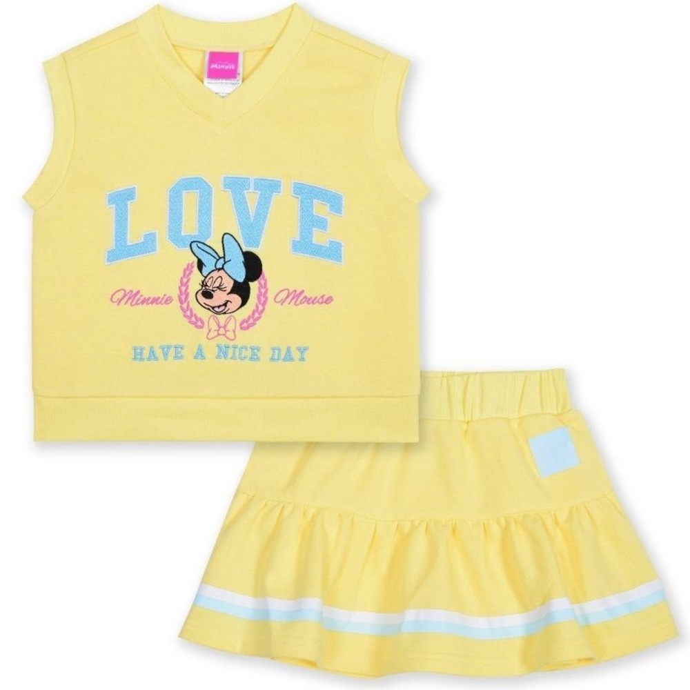 Disney Tennis Skort Set Toddler Girls 3T Yellow Minnie Mouse NWT